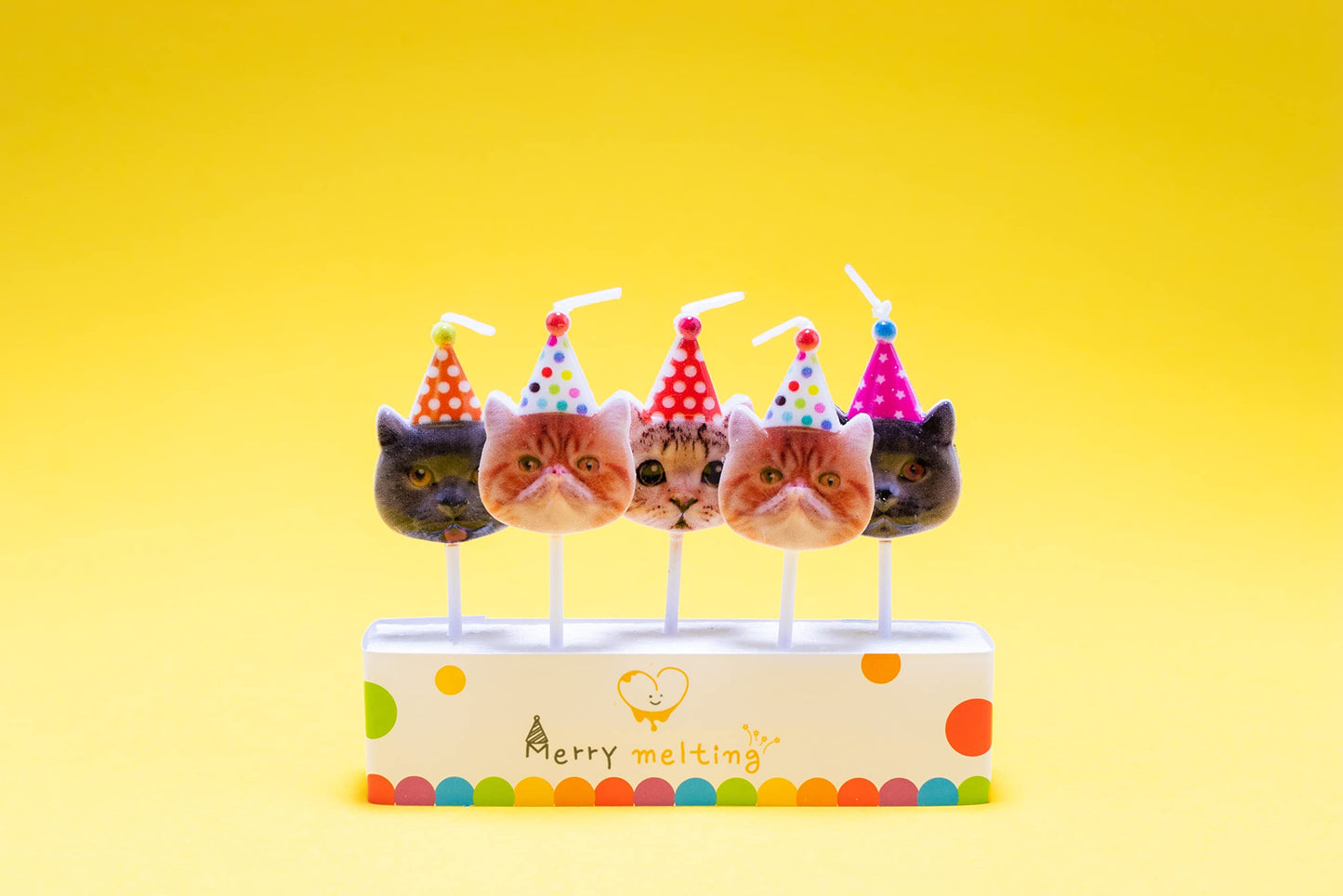Merry Melting Birthday Candle for Cake Topper (cat Birthday Candle)