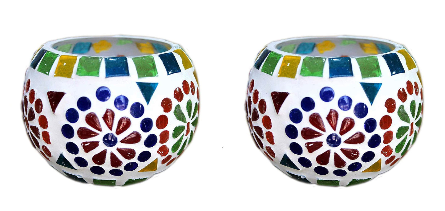 eSplanade Tealight Holders, Tea Light Holder Votive Candles Holders (Glass Tealight Set of 2)