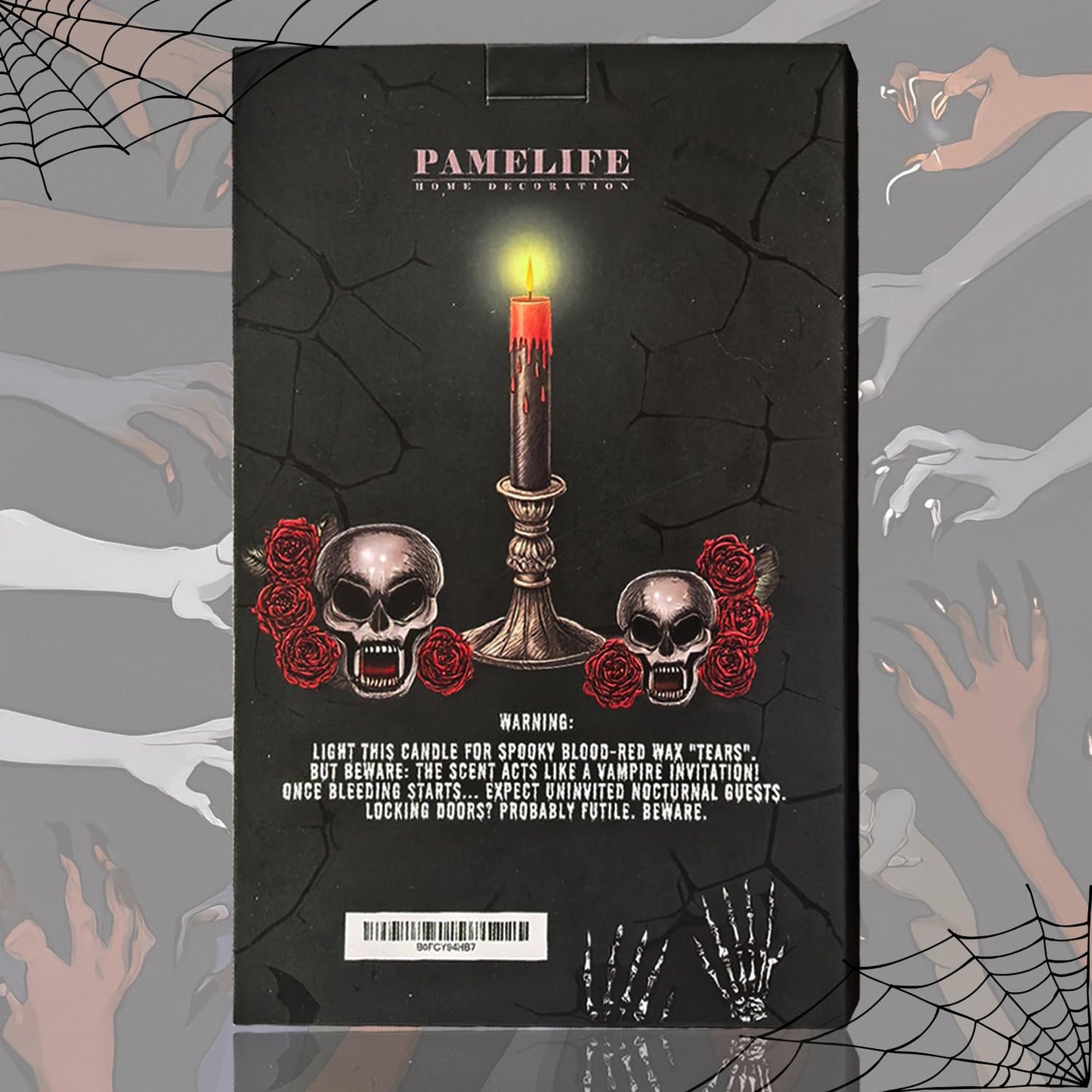 PAMELIFE 10-inch Bleeding Vampire Taper Candles, Black Blood Dripping Candlesticks, Ritual Spell Unscented Gothic Witch Taper Candles - Set of 6