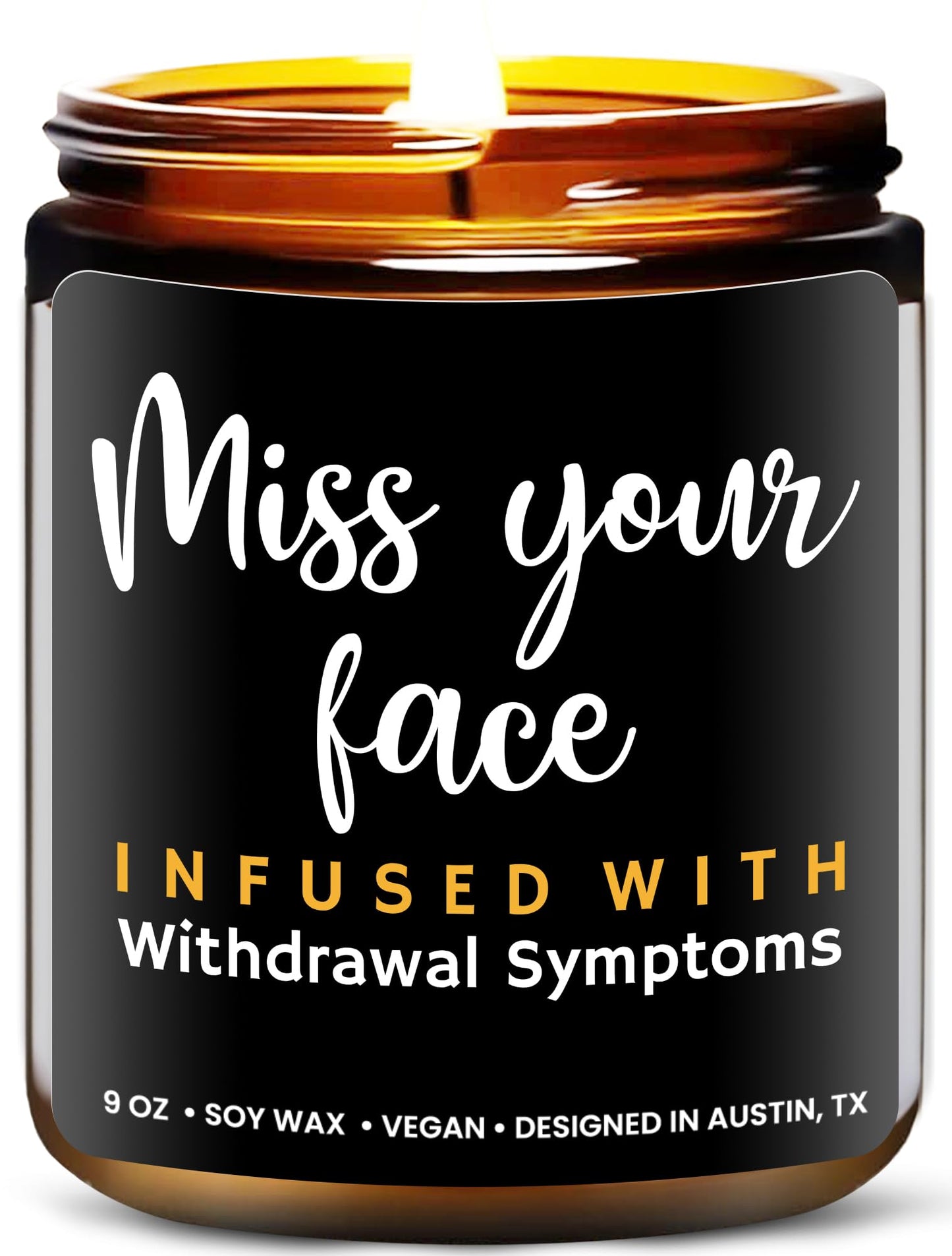 Funny Friendship Candle, Fun Presents for Women Friends, Funny Gifts for Friendship, Unique and Fun Friend Gifts for Women and Men, I Miss Your Face Candle, Birthday Presents, Christmas, Gift-Ready