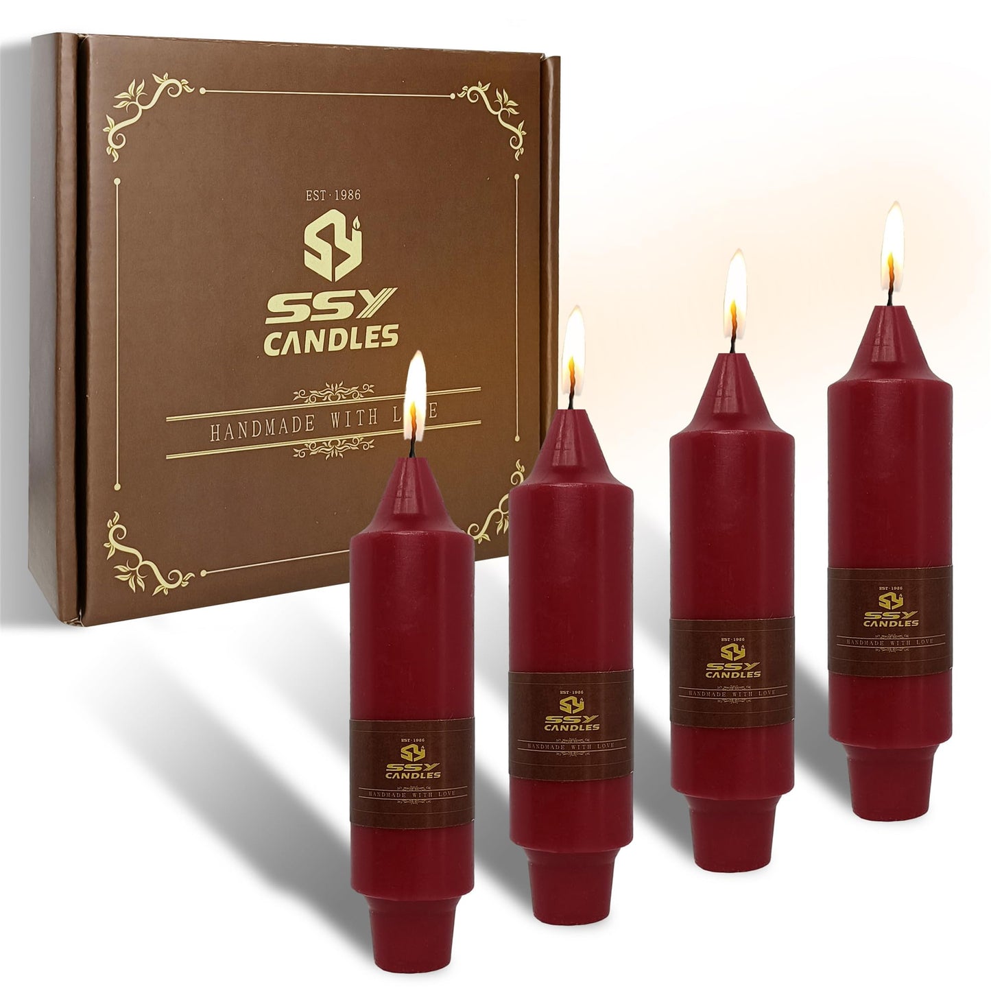 Gedengni Short Taper Candle Red Candlesticks,5inch Cute Candle Sticks Small Twisted Candlestick Spiral Tapered Candles for Home Décor Weddings Holiday Women Gifts (7D4PC-RED)