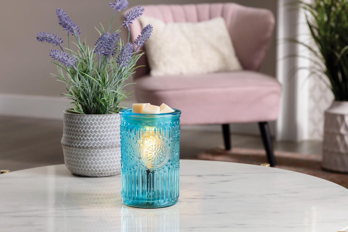 Candle Warmers ETC. Vintage Bulb Illumination Fragrance Warmer- Light-Up Warmer for Warming Scented Candle Wax Melts and Tarts to Freshen Room, Parisian Glass
