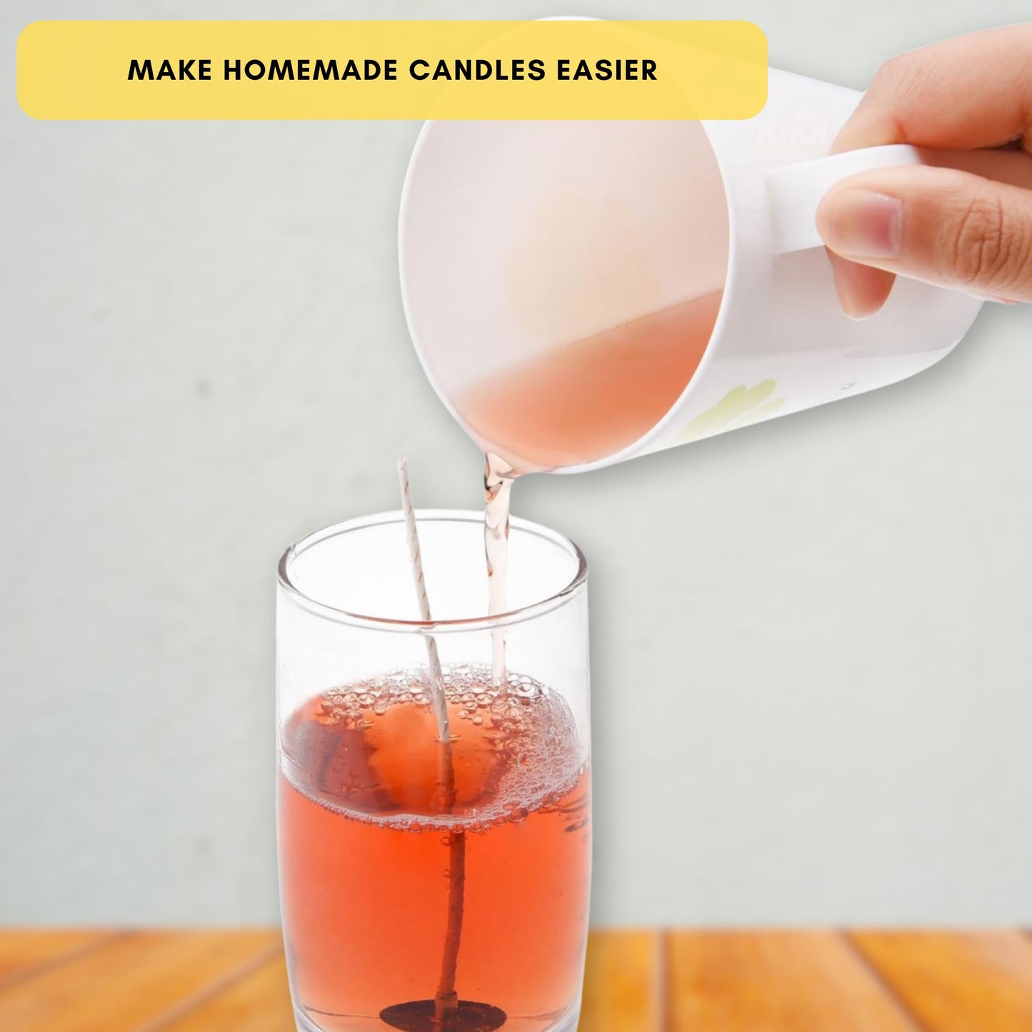 Candle Wicks for Candle Making - 100 Pieces - Coated with Natural Soy Wax, Low Smoke - Cotton Threads Woven with Paper - Contains No Lead, Zinc or Other Metals - Ready to Use