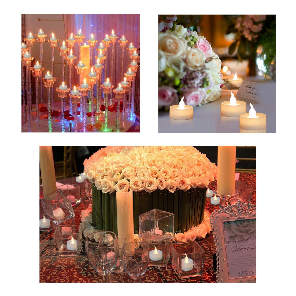 Cozeyat 12pcs Led Tea Lights with Timer Function(6Hrs On 18Hrs Off) Mini Flameless Candles Warm White Flickering Battery Operated Tealights for Christmas Wedding Halloween Party Home Decoration