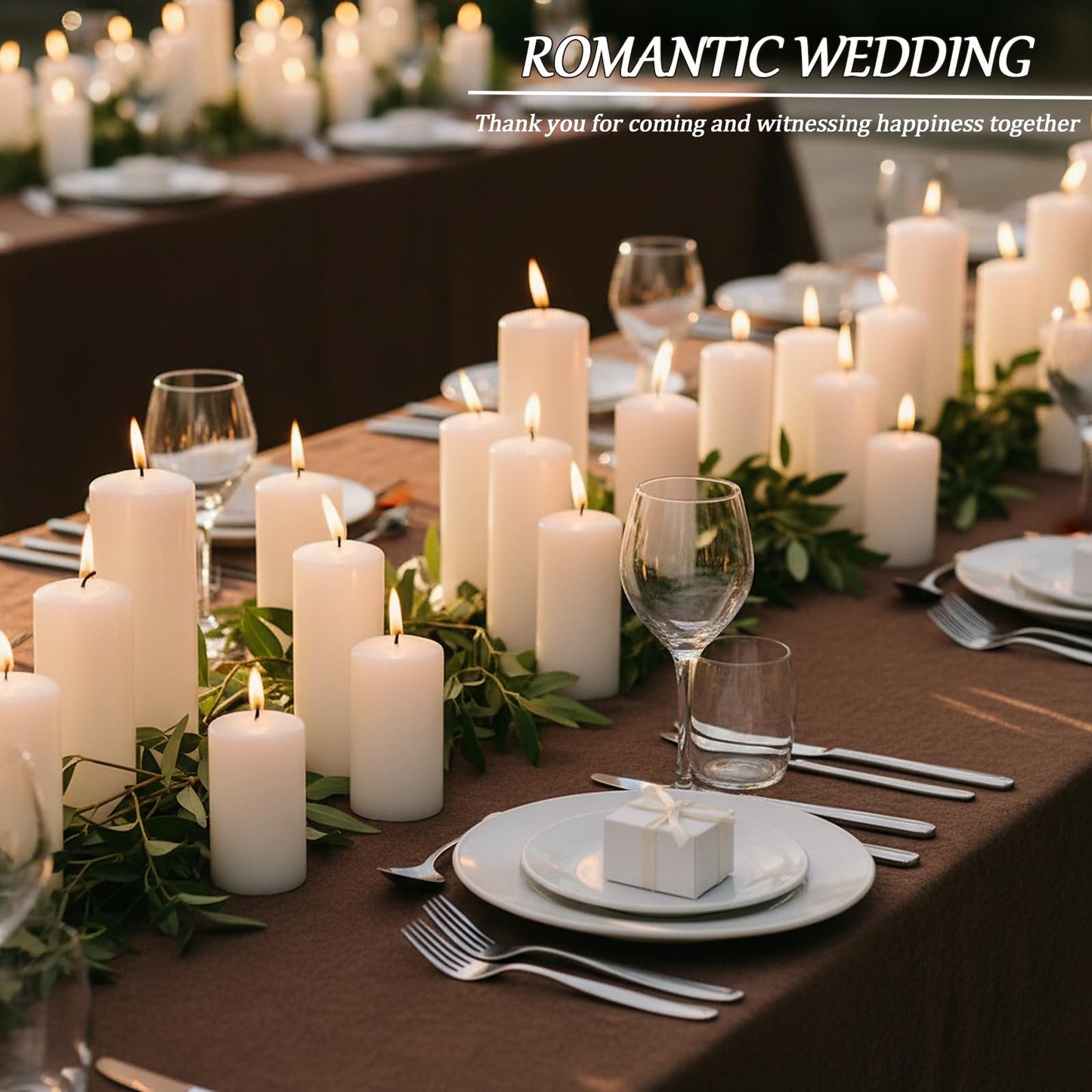 Trxvxo White Pillar Candles Bulk Set of 18，Hurricane Candles，3 Different Lengths 2 x 3/6/8 Inch (6 Each)，Dripless Unscented Smokeless，Gives You a Better Atmosphere When Organizing an Event Party.