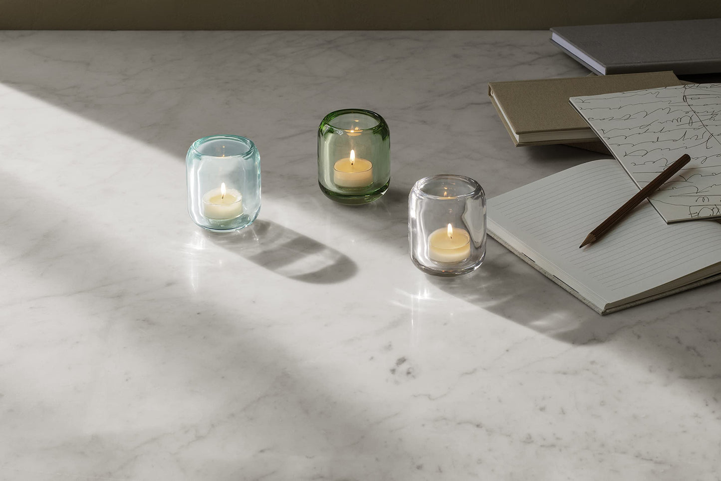 EVA SOLO Acorn Glass Candle Holder Clear Decorative Tea Light Holder Made of Coloured Glass Clear