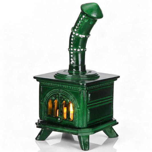 SiliFine Resin Candle Stove for Flameless Candles Handcrafted Vintage Mini Fireplace Candle Holder Decor Cozy Rustic Table Shelf Decor Gifts for Home Office Bedroom
