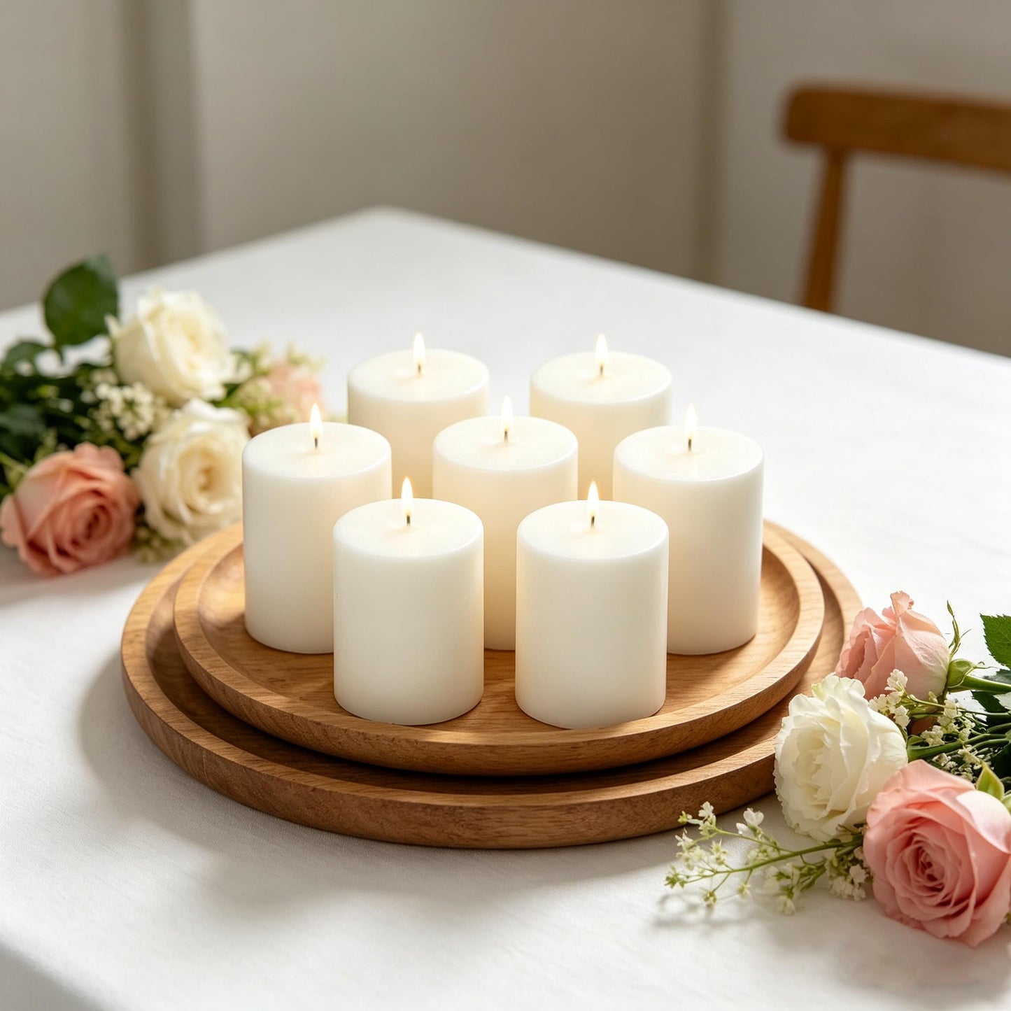 Hosley 2x3 High Pillar Candles, Set of 6. White, Unscented. Bulk Buy. Ideal for Wedding, Emergency Lanterns, Spa, Aromatherapy, Party, Reiki, Candle Gardens O4