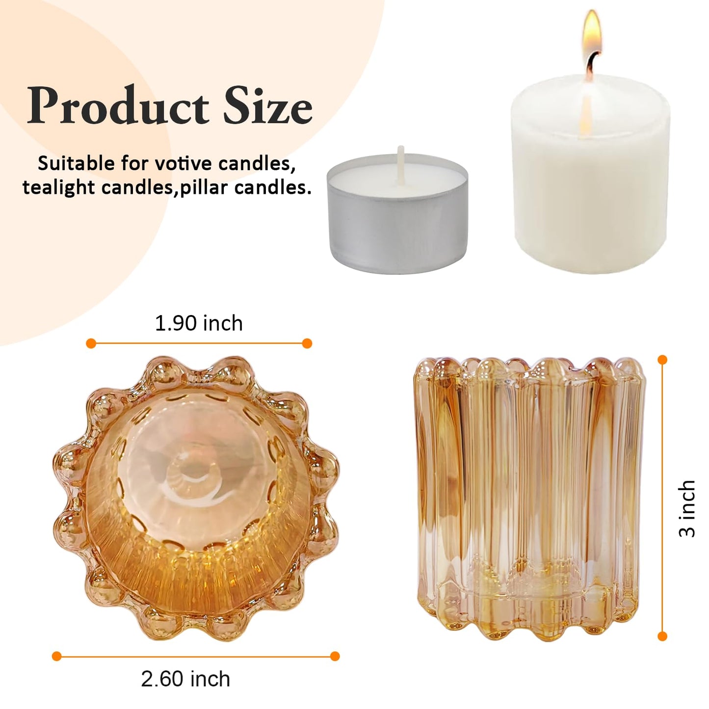 GOLDEAL 12Pcs Gold Glass Votive Candle Holders Tealight Holders Decorative, Tea Candle Holders Bulk,Candlestick for Wedding, Party,Dinner, Home Table Decor.