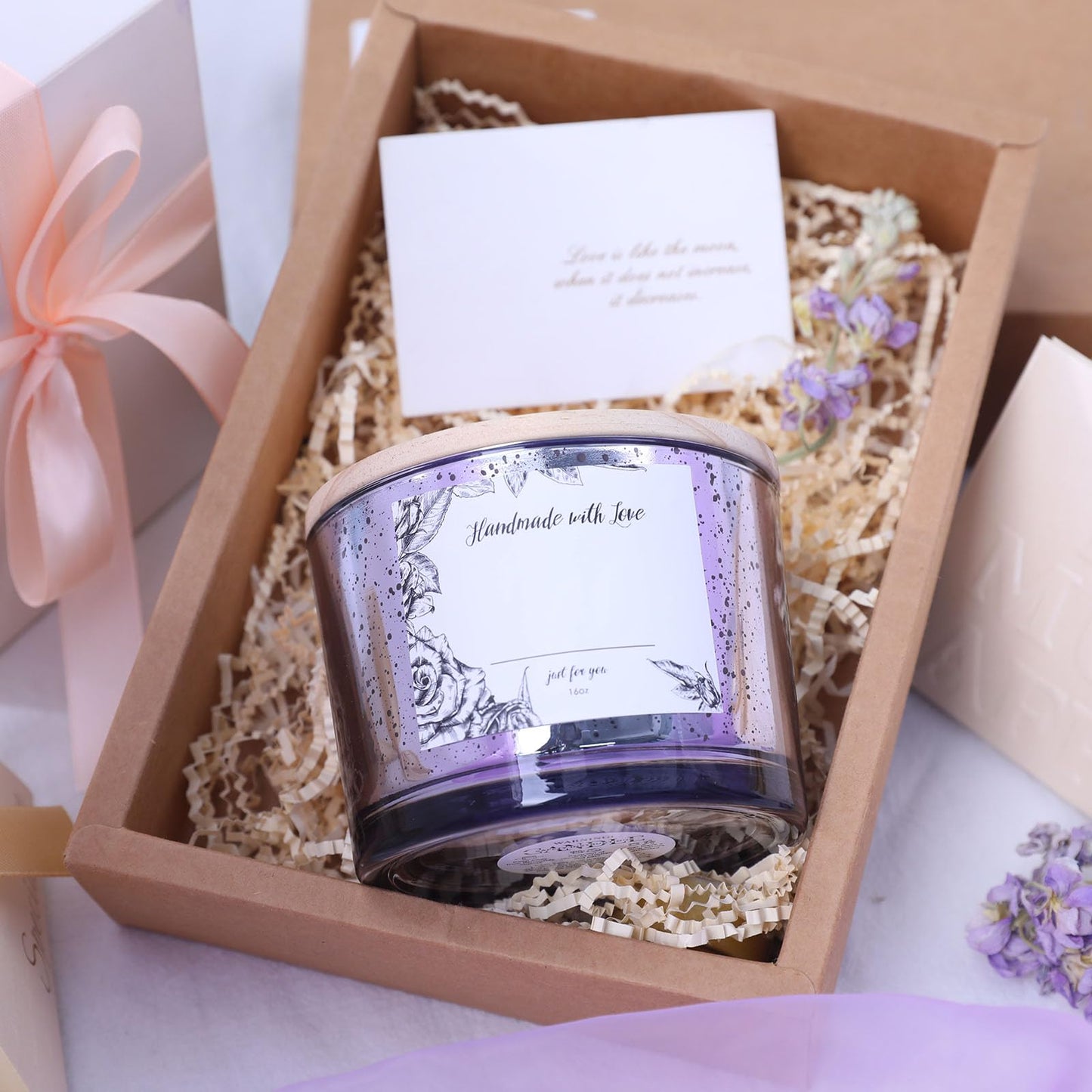 simeitol 16 OZ Purple Candle Jars for Making Candles 6 Pcs, Glass Candle Jar with Lids - Empty Candle Jars Bulk with Sticky Warning Labels - for Home Decor, Wedding, Christmas Decorations