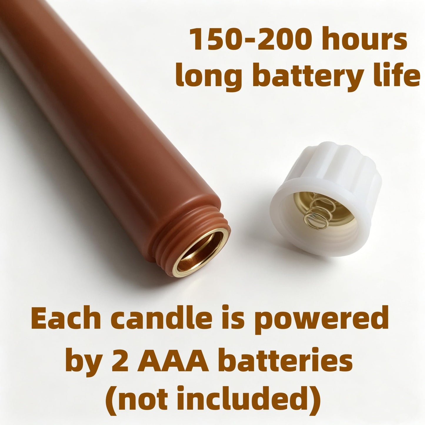 Ni-JASW Brown Flameless Taper Candles with Remote, Flickering Battery Operated LED Candlesticks Home Decor Set of 4