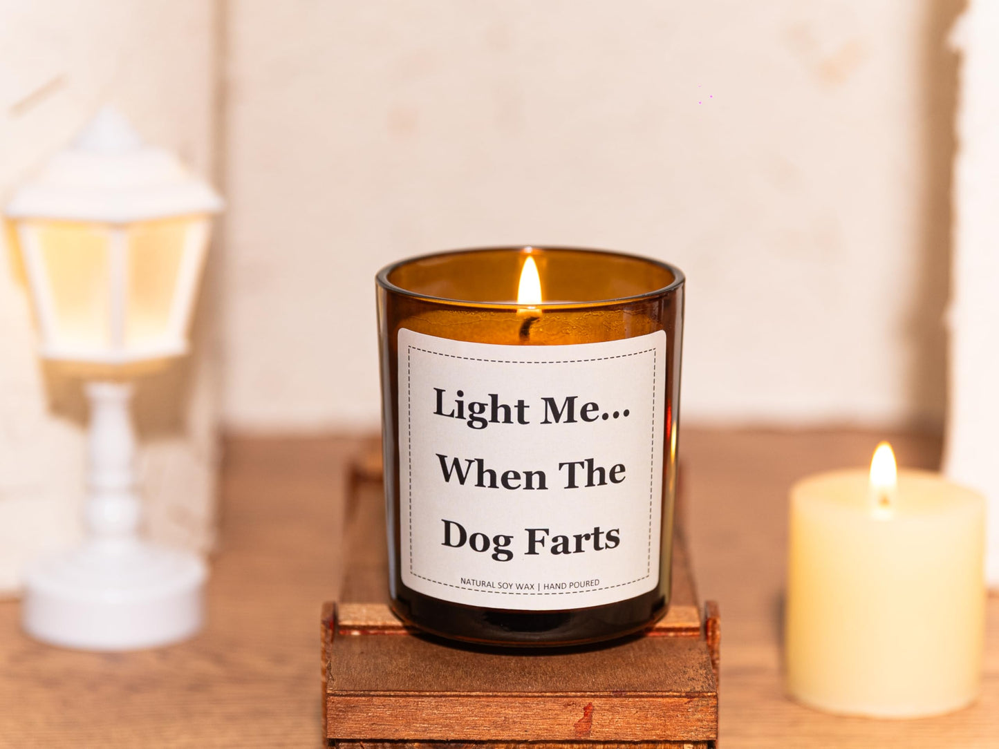 Dog Mom Gifts, Light Me When The Dog Farts Candle - Lavender & Eucalyptus, Crafted by Natural Soy Wax & Natural Essential Oils