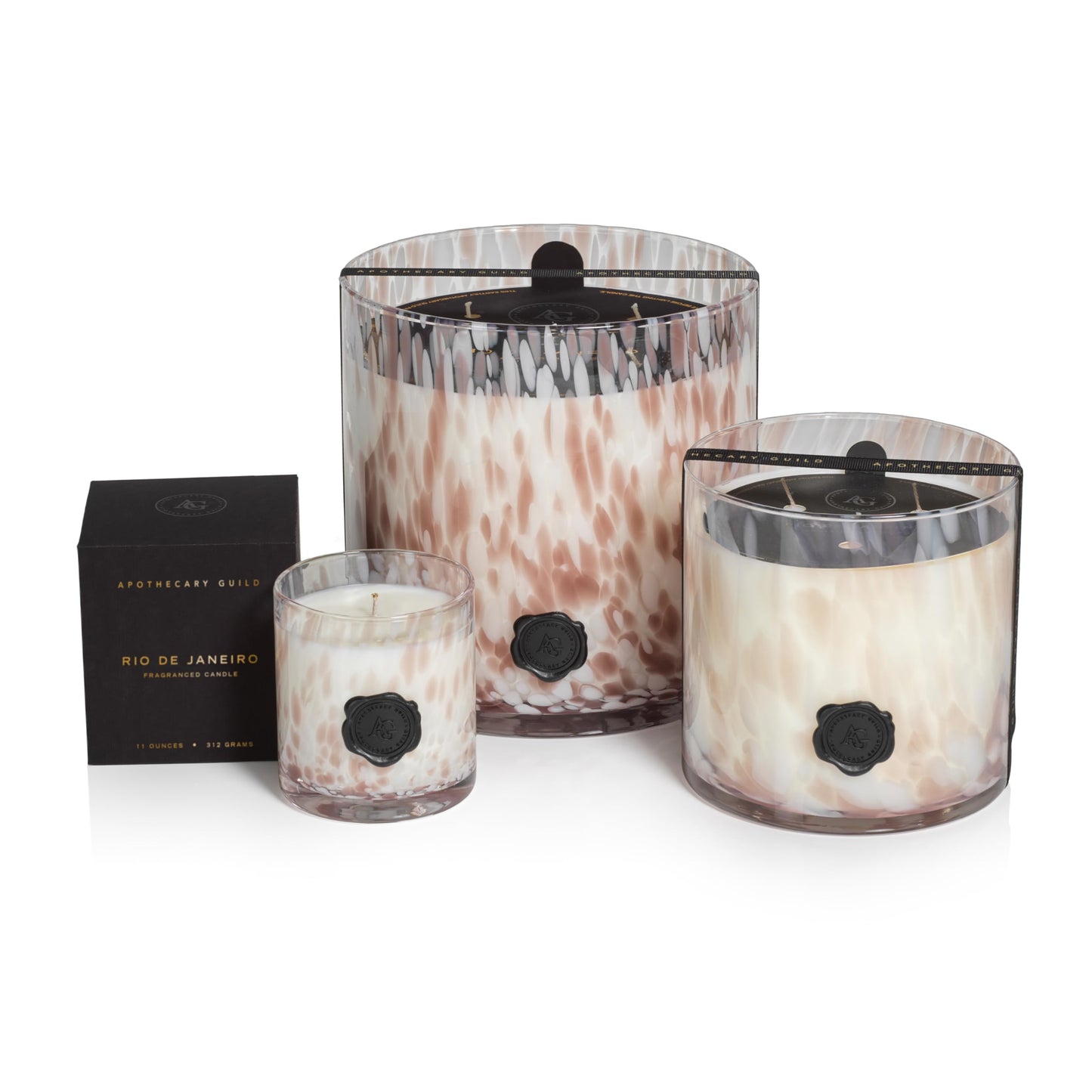 Zodax Apothecary Guild Scented Opal Glass Jar Candle- 50 oz/3-Wick - Rio de Janeiro