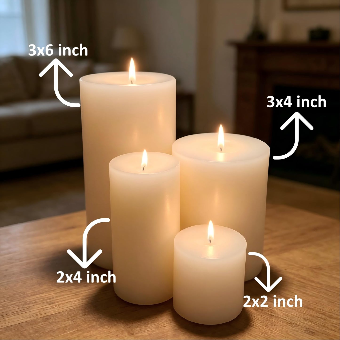 Aurestan 6 Pack Unscented Pillar Candles, 3x6 Inch Classic Ivory White, 60-Hour Burning Smokeless Candles for Wedding Decorations, Centerpieces, Emergency Kit, Dinner, Home Gatherings & SPA