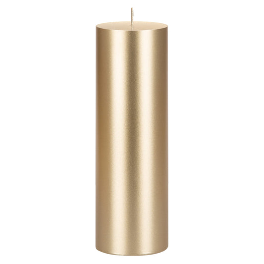 Mega Candles 1 pc Unscented Solid Gold Pillar Candles, Hand Poured Premium Wax Candle 3 Inch x 9 Inch, Home Décor, Spas, Weddings, Occasions, Party, Centerpieces, Holidays, Vigils, Prayers