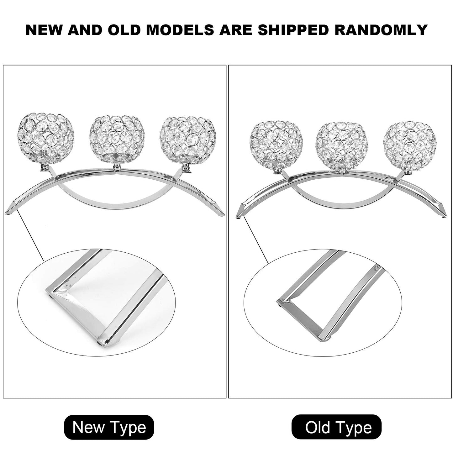 Candle Holder Candle Decoration Crystal Candle Holders 3 Arms European Classic Romantic Arch Iron Crystal Ball Candle Stand Centerpieces for Wedding Valentines Day, Dinning Room Table Decoration