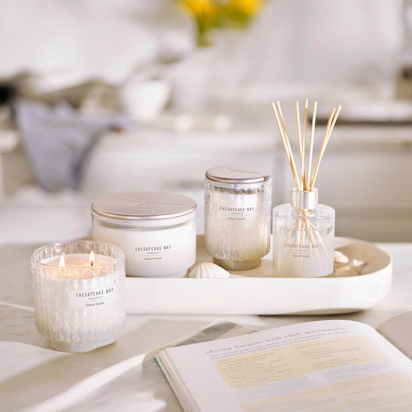 Chesapeake Bay, 8oz Ocean Retreat Scented Candle, Mood Evoking Fragrance, Textured Sea Glass-Inspired Jar, Premium Soy Blend Wax with Essential Oils, Coastal Fragrance for Home Décor or Gifting