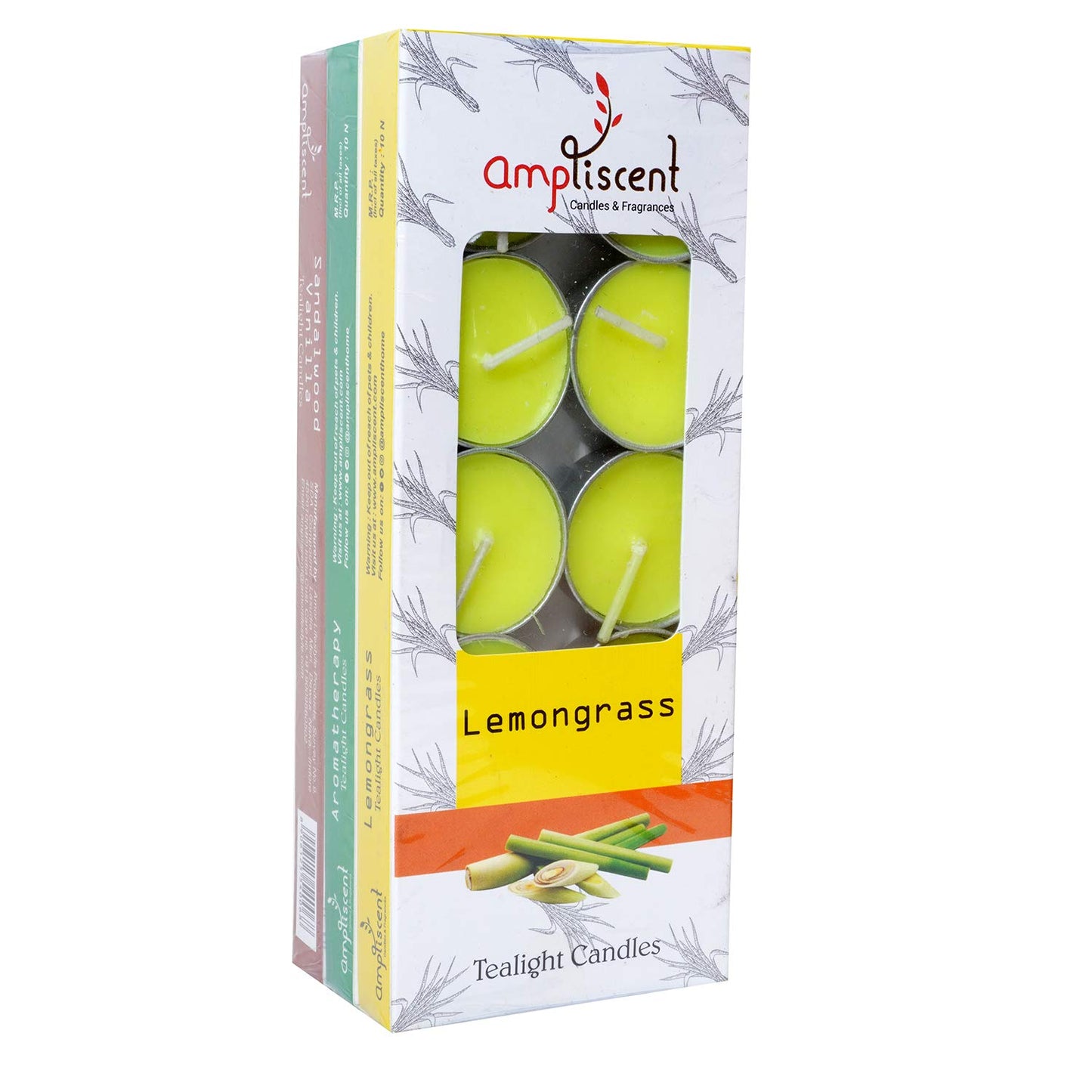 Ampliscent TeaLights Candles I Sandalwood Vanilla + Aromotherapy + Lemongrass I Pack of 3-30 Premium Tealights I Long-Lasting Aroma | for Home Decor, Meditation, Christmas & Holiday Gifts