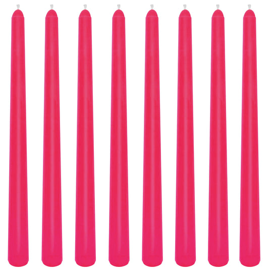 8 Pack 10 Inch Hot-Pink Smooth Taper Candle Set, 7/8 Inch Unscented Driples Candlesticks for Home Decoration, 6-7 Hours Burn