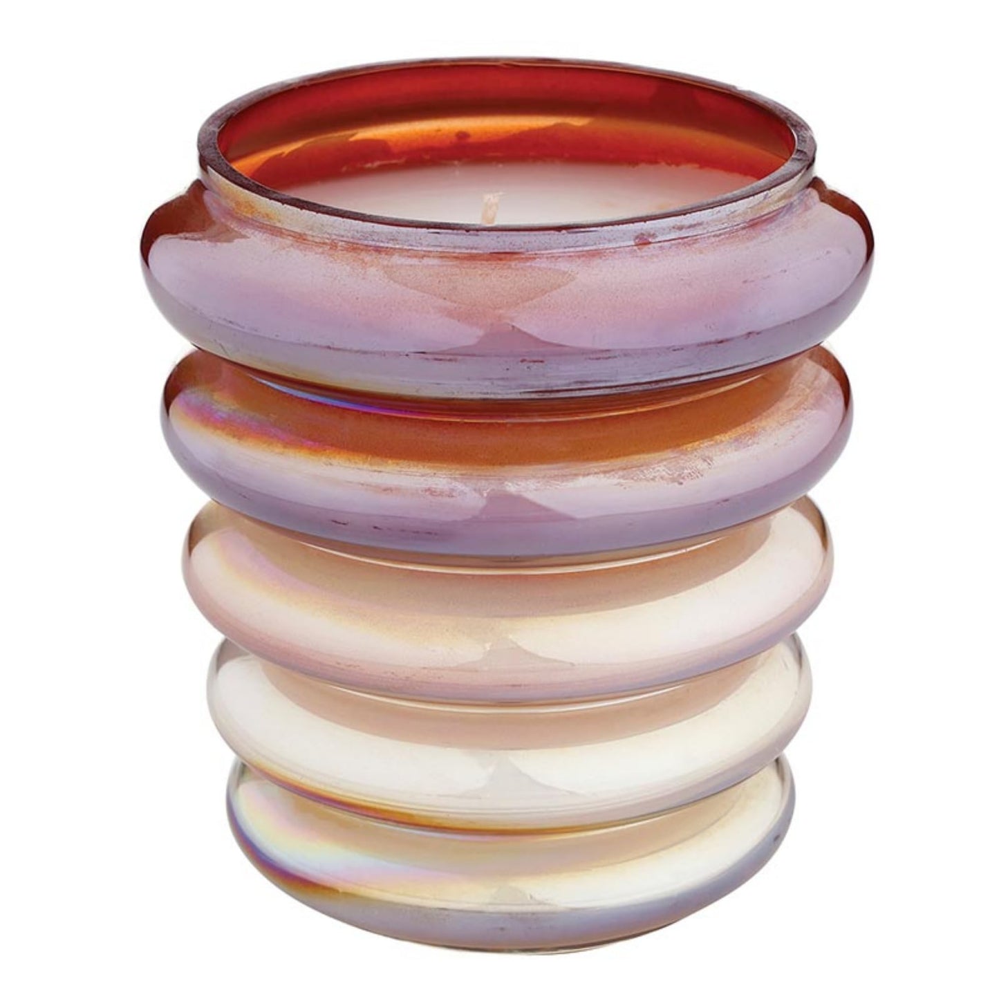 47th & Main Scented Candles Amber Tiered Decorative Glass Candle for Home Decor, 4.25" Dia x 4.5" Tall, Harvest Festival