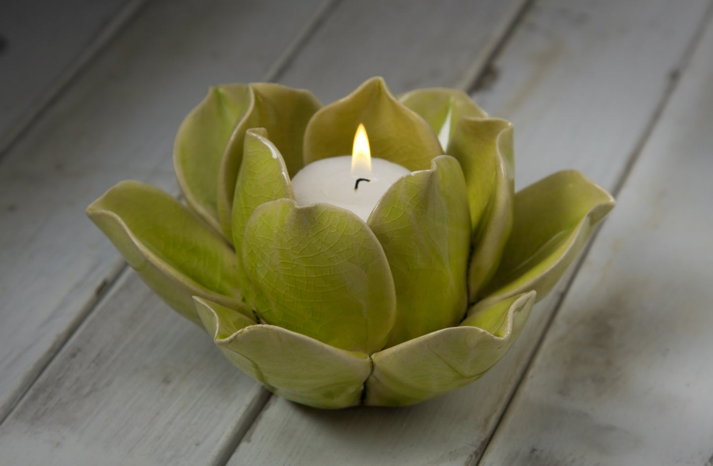 HomArt Lotus Tea Light Holder, Brown