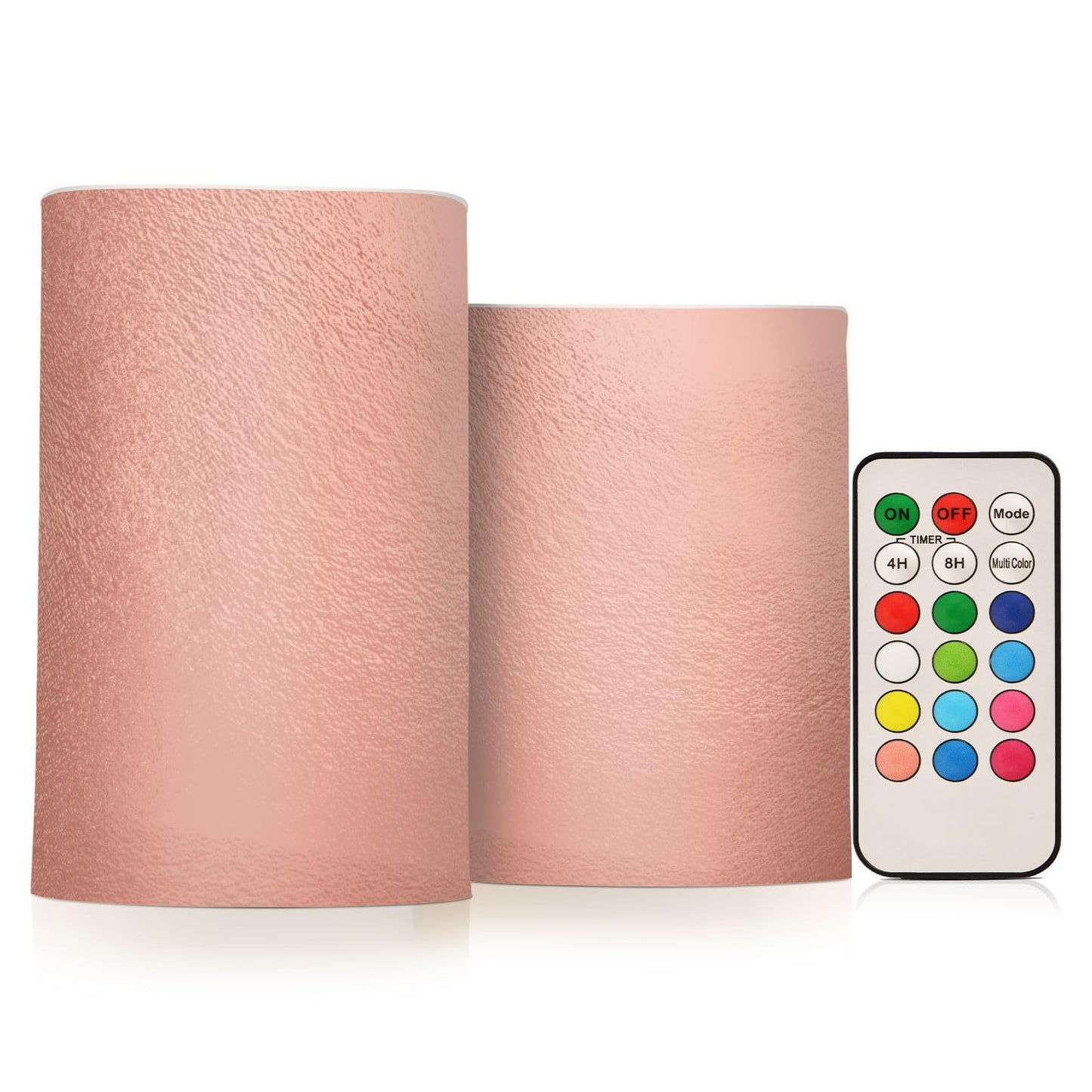 Eionryn Rose Gold Cement Texture Flameless Candles Pink Marble Stone Battery Operated LED Candles with Remote Timer Electric Candles for Home Party Decor 2pcs