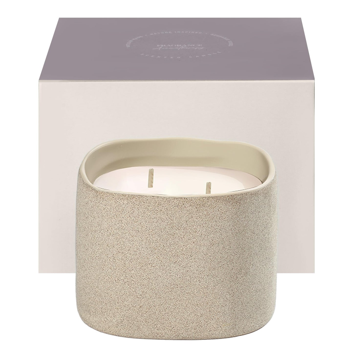 Scented Soy Candles, Large Candle 3 Wicks 19.5oz Japanese Cherry Blossom Ceramic Jar Lava Collection, Gorgeous Gifts for Birthday Thanksgiving Christmas (14.5oz-Sandalwood)