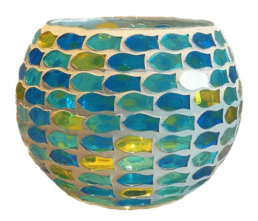 Maimeili Vintage Mosaic Glass Romantic Stained Votive Scented Candle Holder Base Tealight Candles Elegant Home Table Decor(NO Candles) for Wedding Party Christmas Church