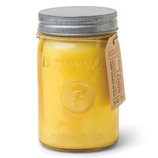 Paddywax Scented Candles Relish Collection Soy Wax Artisan Candle in Glass Jar with Lid, 9.5-Ounce, Fresh Meyer Lemon