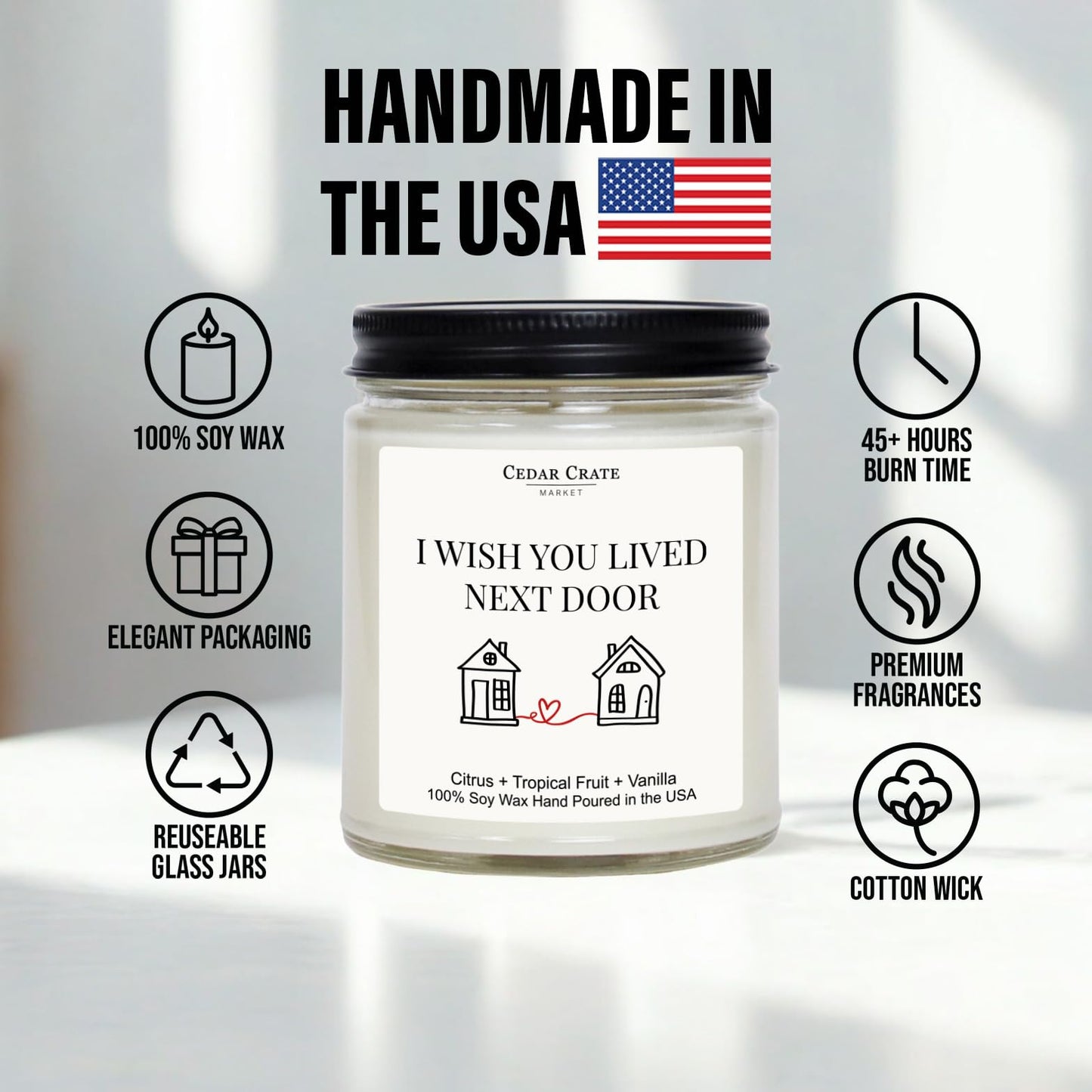 Cedar Crate Market Funny Candle, House Warming Gifts New Home, Housewarming Gifts for Women, Men, Couple, New Homeowner - First Apartment Essentials - Long Distance Friendship - Handmade in USA