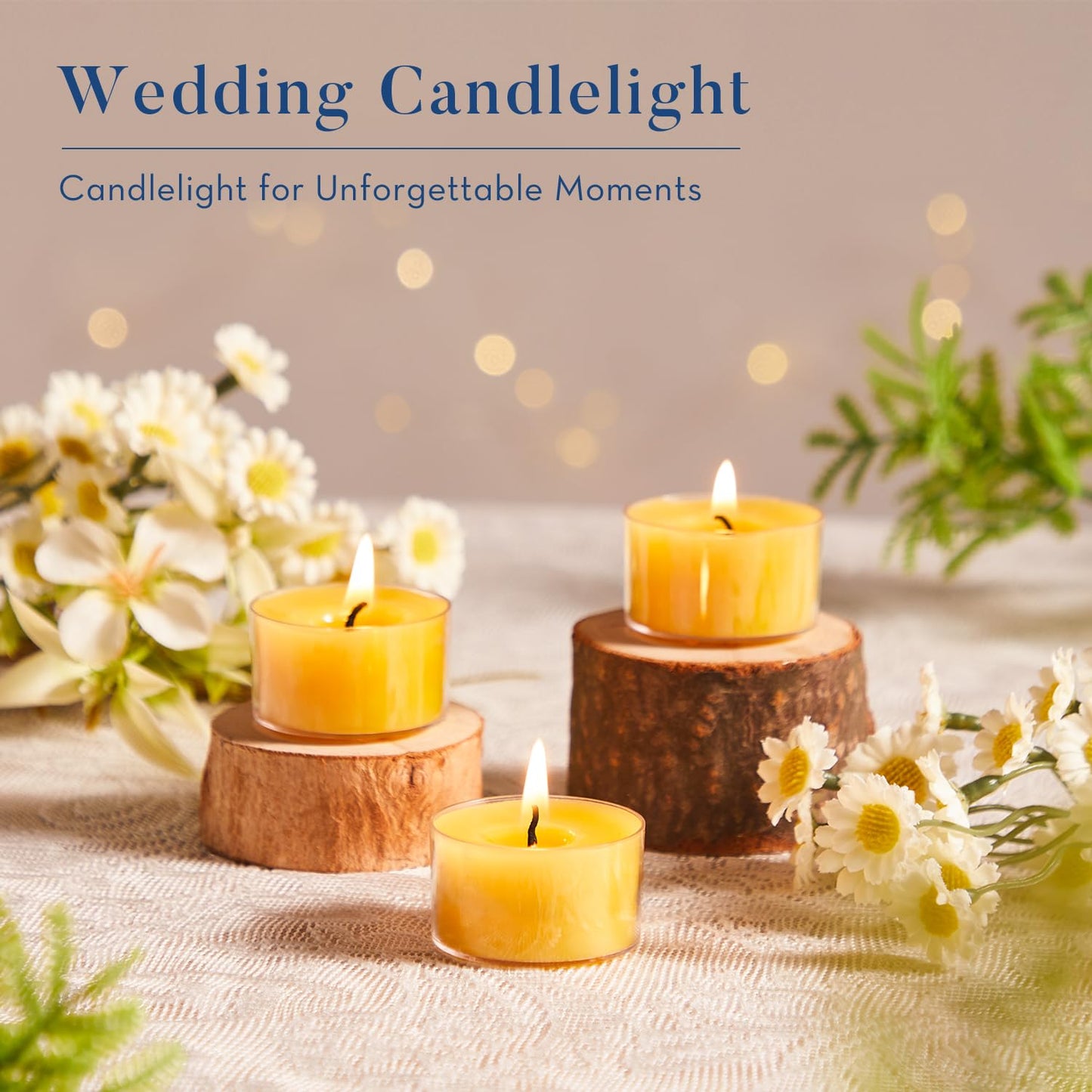 Crenovo 36 Pack Beeswax Tea Lights, 6-Hour Long Burning Tealight Candles, Ideal for Dinners Meditation Home Decor Tea Candles