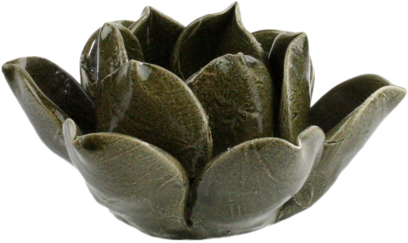 HomArt Lotus Tea Light Holder, Brown