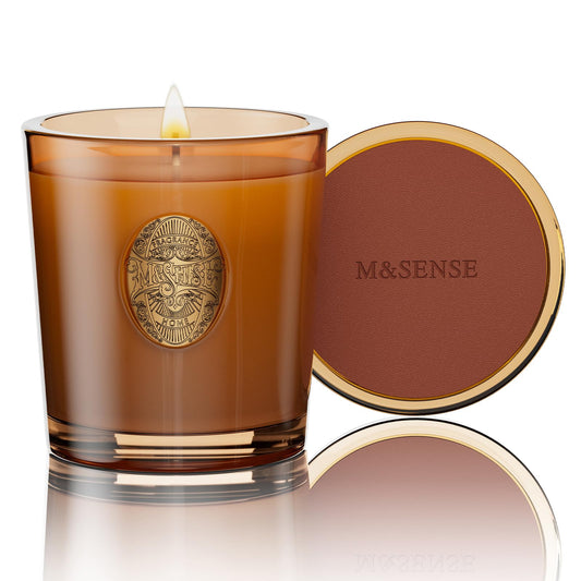 M&SENSE Natural Soy Candle | Hot Cocoa & Brown | 9.2 oz, 50H Burn Time | Luxury Scented Candle for Relaxation, Gifting, Home Décor | Ideal for Bedroom, Office, Party Ambiance