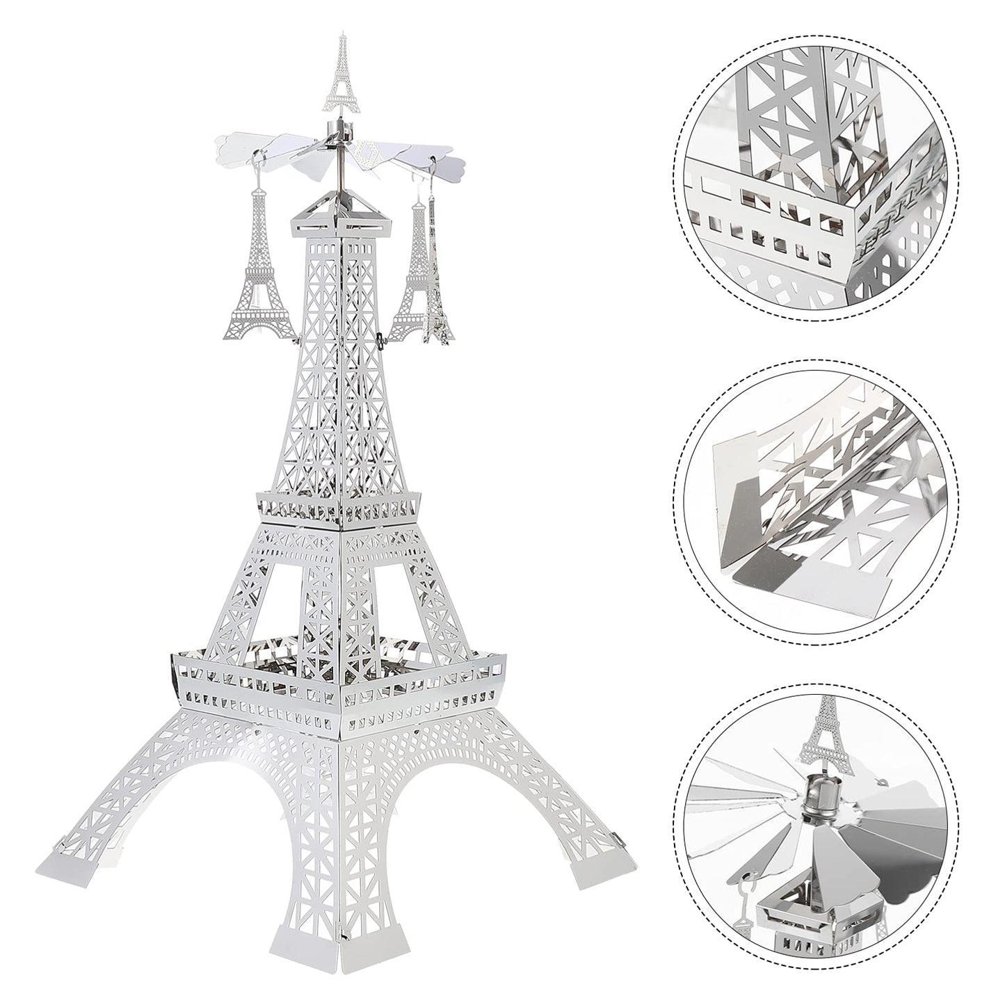 Uonlytech 1pc Rotating Eiffel Tower Candle Holder Elegant Metal Candlestick Table Decor for Home Weddings and Special Occasions Unique Romantic Centerpiece