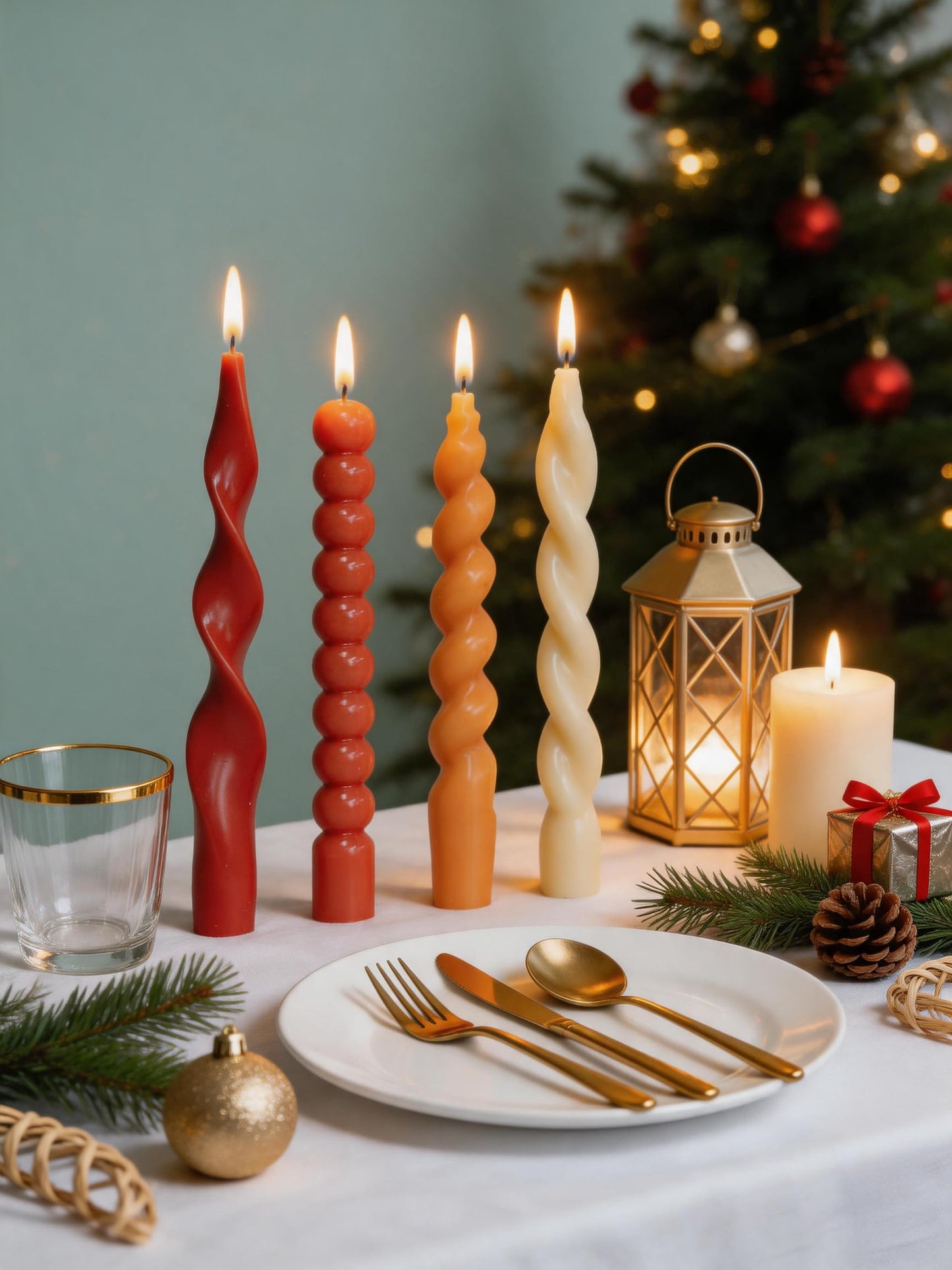 Orange Spiral Taper Candles Short Candle Sticks Unscented Smokeless Twisted Candlesticks for Dinner Party Holiday Fall Halloween and Harvest-7.5inch-12pack