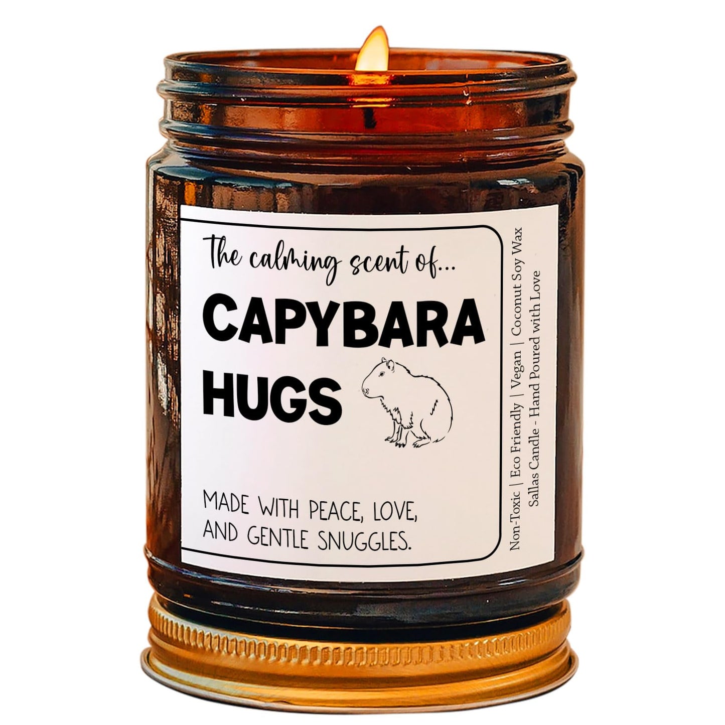 Sallas Capybara Gift Candle, Pull Up Capybara, Cute Capybara Candle, Capybara Hugs Candle, Animal Lover, Capybara Lover Gift, Gifts for Mom Candle, 4oz & 9oz, Sallas-S3QCJUFFP9OSELO