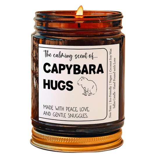 Sallas Capybara Gift Candle, Pull Up Capybara, Cute Capybara Candle, Capybara Hugs Candle, Animal Lover, Capybara Lover Gift, Gifts for Mom Candle, 4oz & 9oz, Sallas-S3QCJUFFP9OSELO