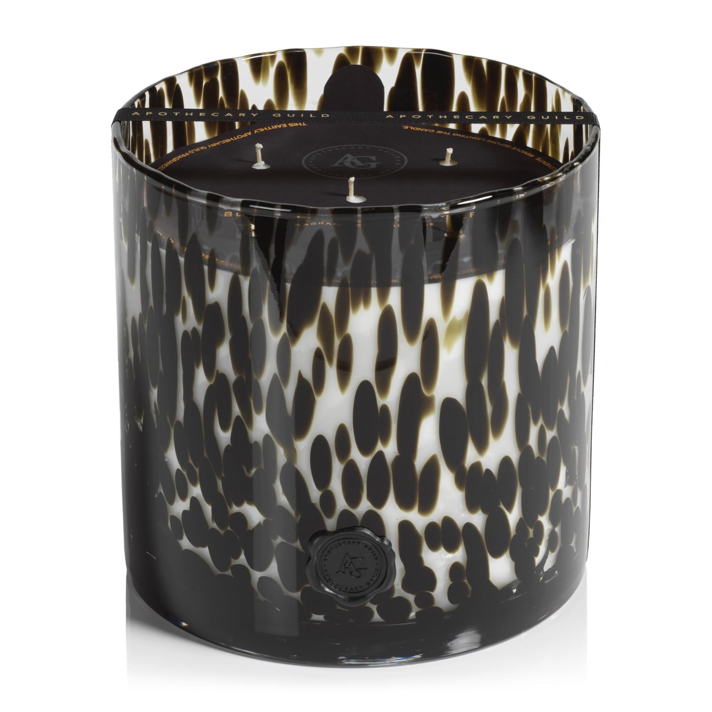Zodax Apothecary Guild Scented Opal Glass Jar Candle - 128 oz/5-Wick - Black Fig Vetiver