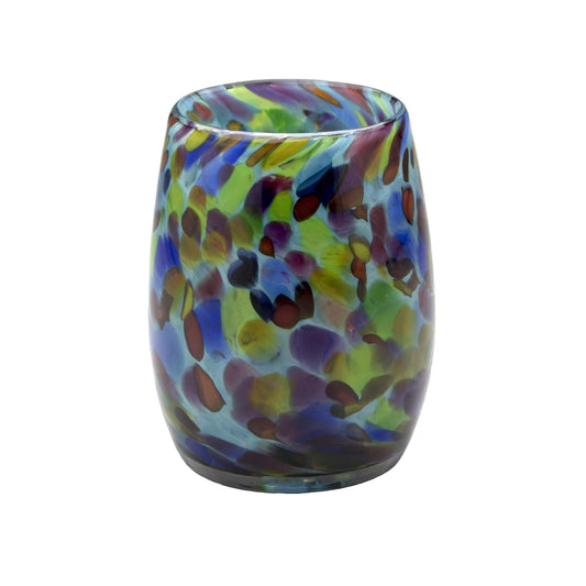 Totally Blown Glassworks Votive Candle Holder, Tea-Light, Handmade Blown Glass, Accent Vase, Centerpiece, Home Decor, Artist Dehanna Jones, Seattle, WA. (Teal MM Mt Rainier)
