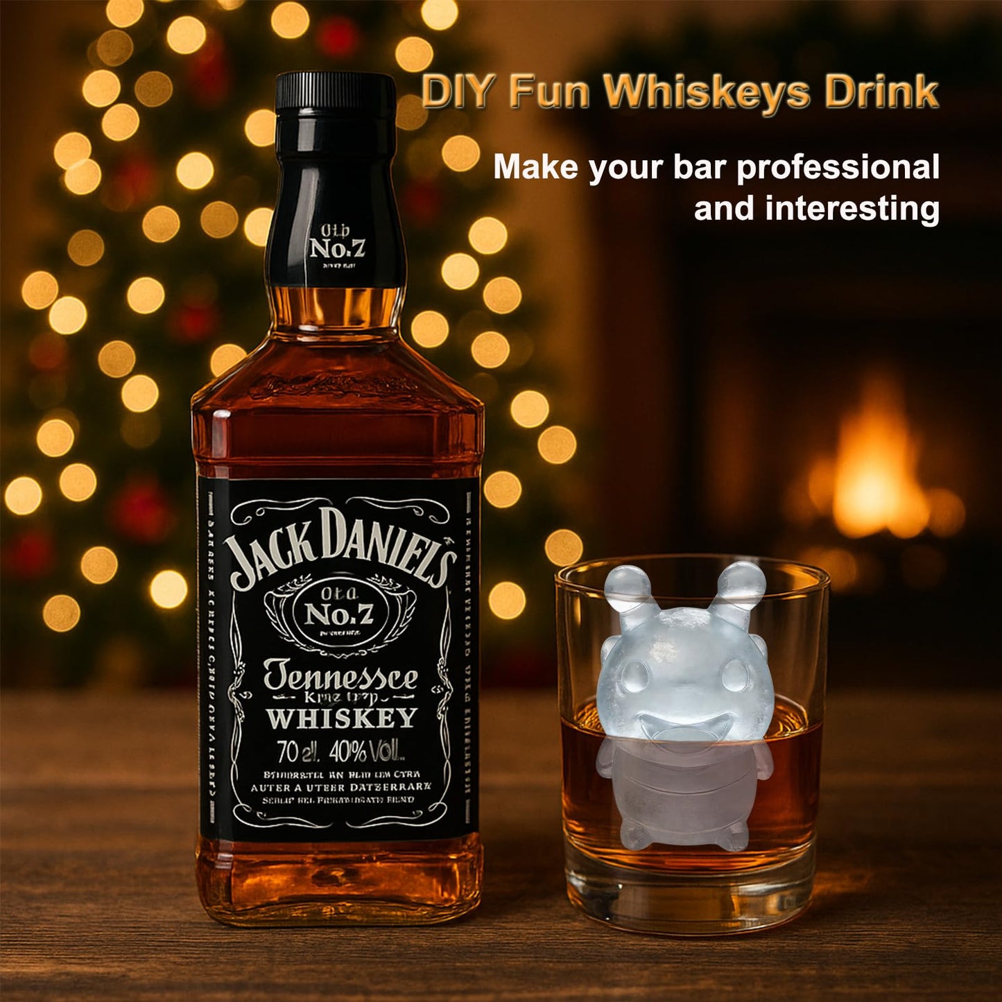 SIUPER 3D Bee Ice Cube Silicone Molds Tray for Whiskey, Cocktail, Drink, Bar; Rich Details. Fun Animal Mold for DIY Craft Taba Squishy Chocolate Soap Candle Resin Gift for Women Girls Boys; 2 Pack