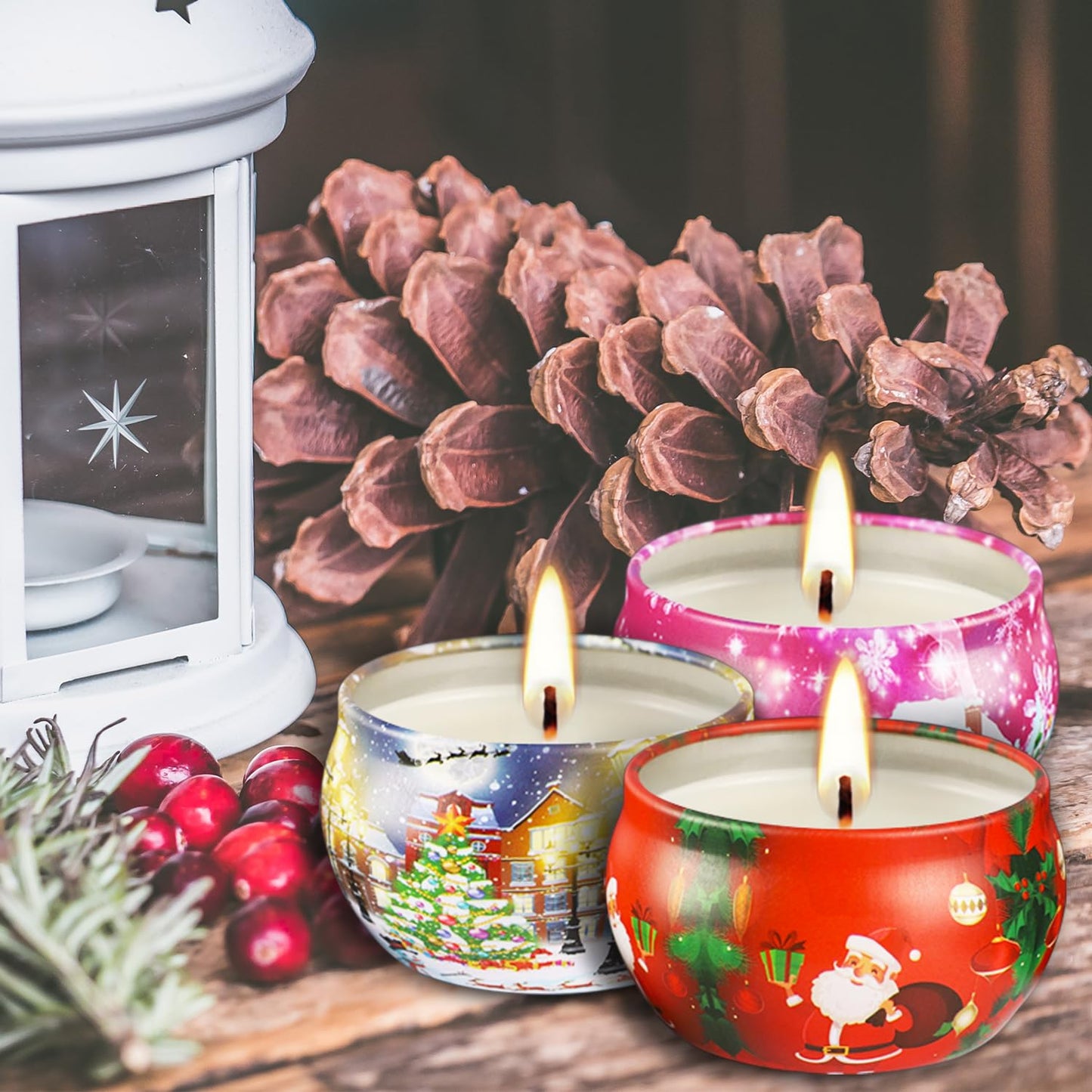 Pliadvbu 16Pack Christmas Candles Gift Set, Long Lasting Burning Natural Soy Wax 2.5oz Scented Candles with Essential Oils for Home Scented, Thanksgiving Birthday Gift Christmas