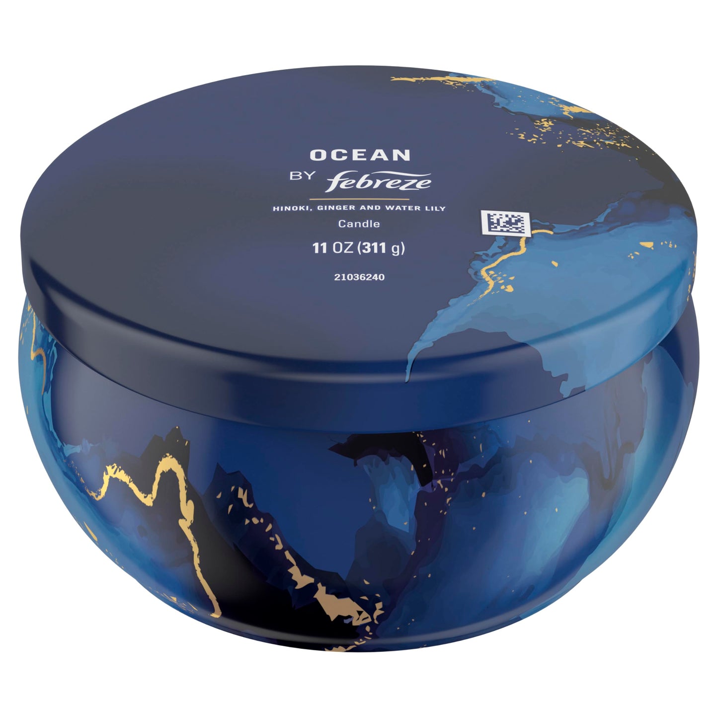 Febreze Scented Candle, Ocean Scent, 11 oz 4 Wick Candle, Single Pack