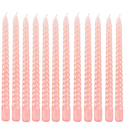 10 Inch Taper Candle, Set of 12,Tapered Candles Burn for 7 Hours, Long Sticks,Tall Candlesticks, Dinner Party, Wedding, Halloween (25cm, Pink)