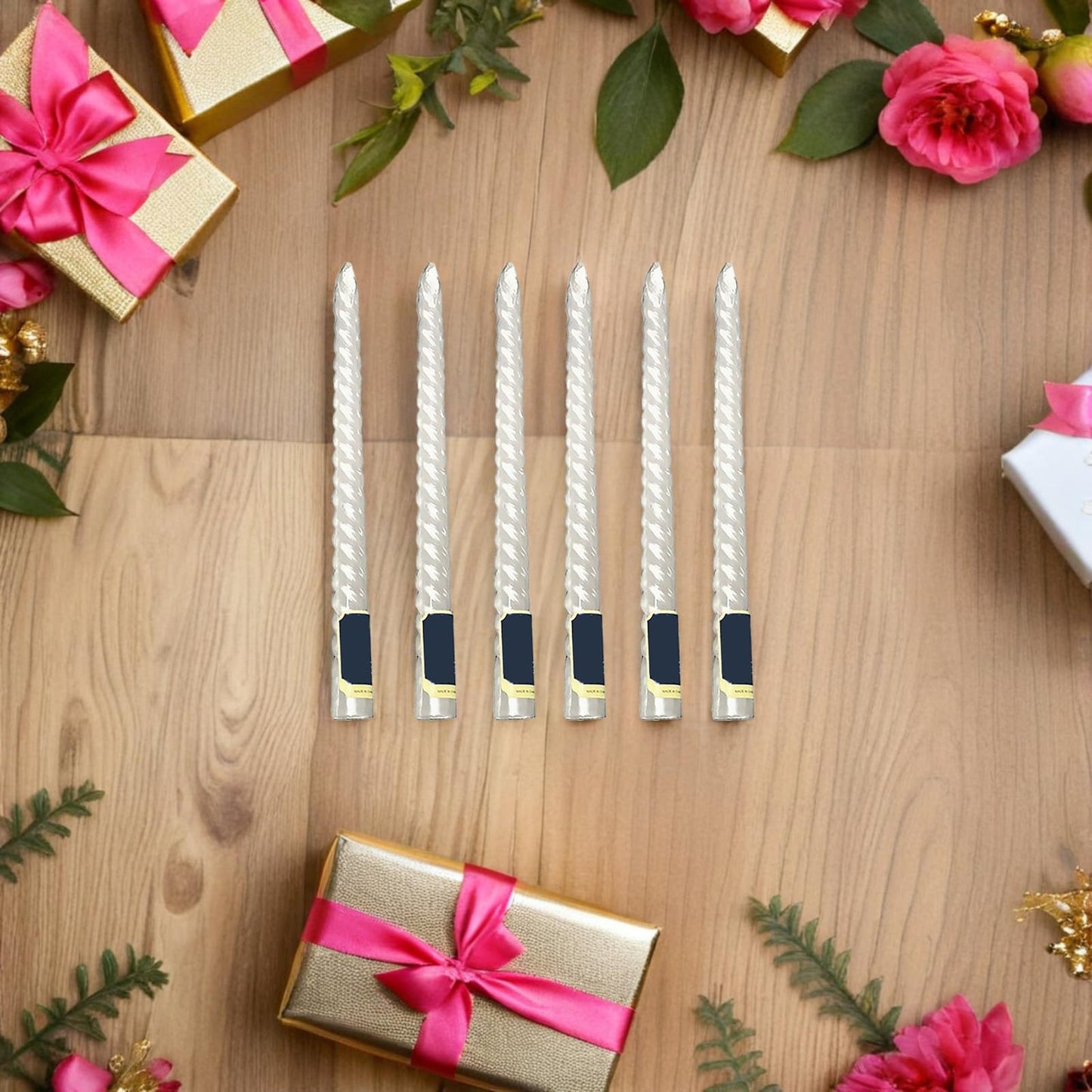 VOSAREA 6pcs White Long Taper Candles Made of Paraffin with Smoke-Free and Long Burning Features European Style Rod Candles for Weddings and Home Decor