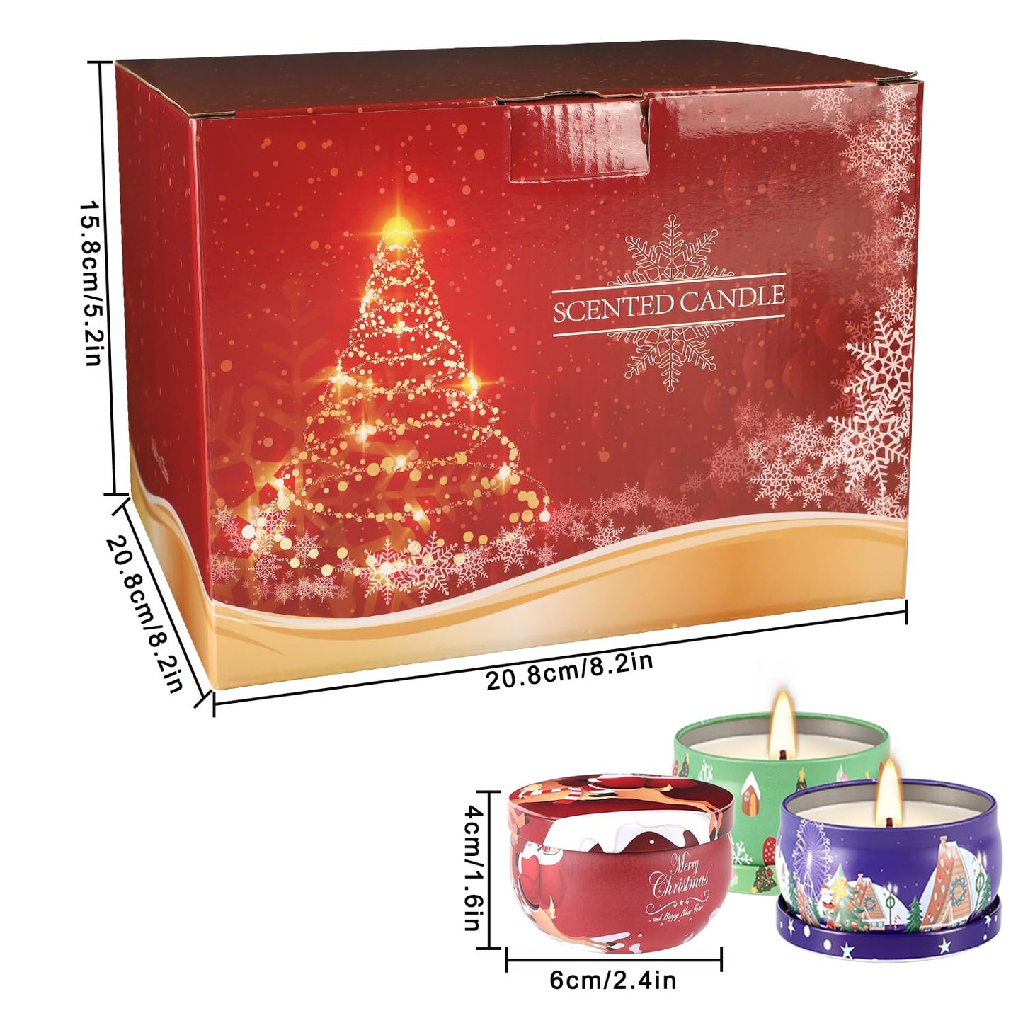 36 Packs Christmas Scented Candles Gift- Aromatherapy Candle-2.5oz Soy Wax-Long Lasting Burn time, Christmas Thanksgiving Gifts, Home Decor.