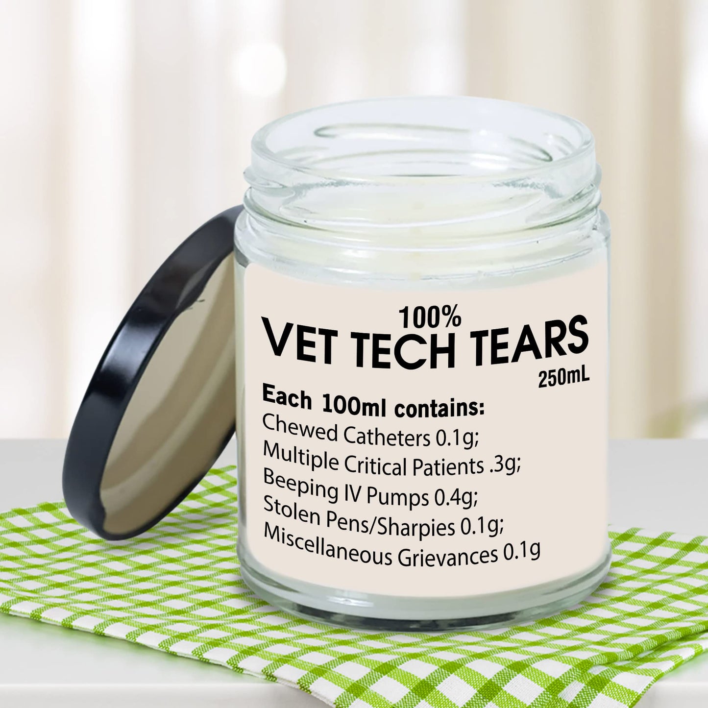 MEDROC Vet Tech Candle Vet Tech Tears Thank You Funny Gift for Vet Tech Coworker Women Men, Ivory