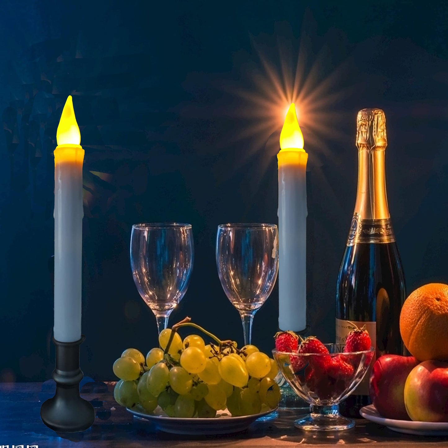 LINCOUNTRY. Battery Operated Window Candles Dusk to Dawn, Christmas Window Battery Operated Taper Candles with Timer, LED Candlesticks with Holder for Halloween Home Décor