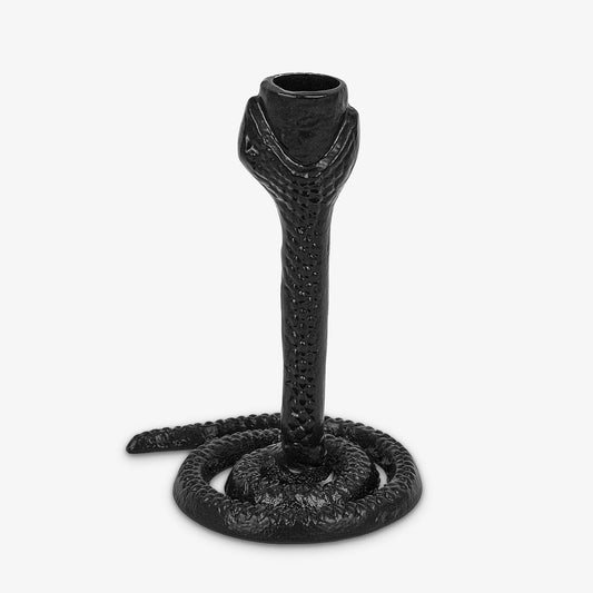 Luminara Wrought Iron Snake Taper Candlestick Holder - Vintage Black Antique Design - 6.25" - Home Decor Centerpiece - Traditional Table Decoration