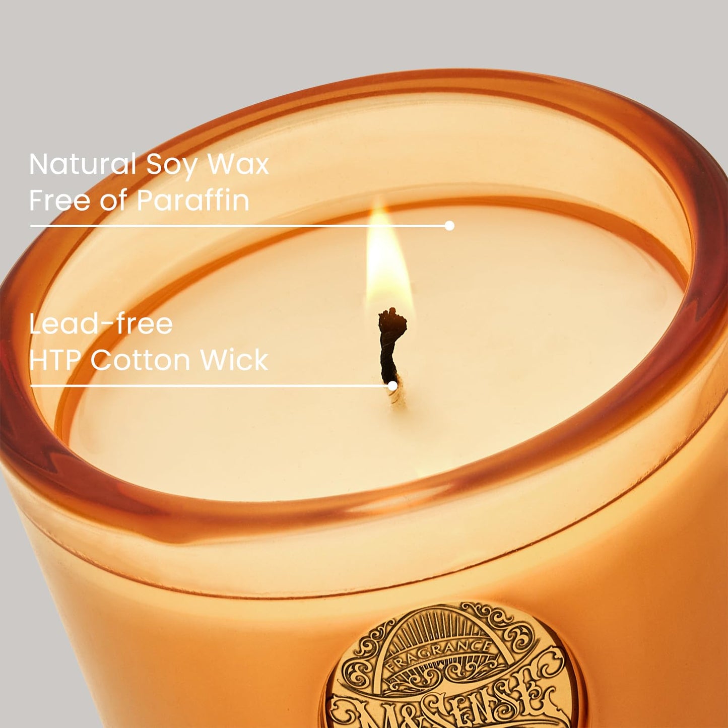 M&SENSE Natural Soy Candle | Pumpkin Apple Pie & Orange | 9.2 oz, 50H Burn Time | Luxury Scented Candle for Relaxation, Gifting, Home Décor | Ideal for Bedroom, Office, Party Ambiance