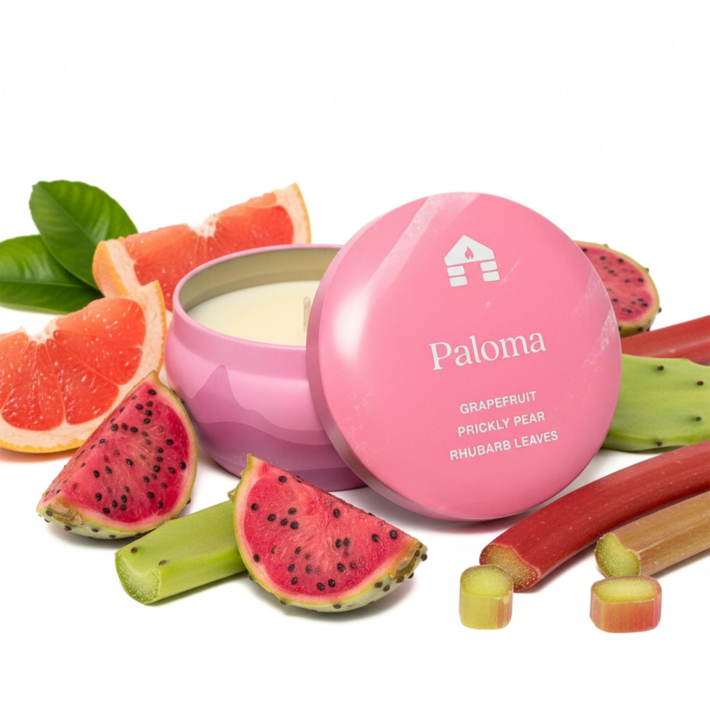 Bluecorn Aromática Scented Candle Tin, Grapefuit, Pear & Rhubarb Scent, Vegan Coconut Wax, Clean Burning & Long Lasting Candle, Room Decor, Spring Gifts, Made in USA, 8 Oz